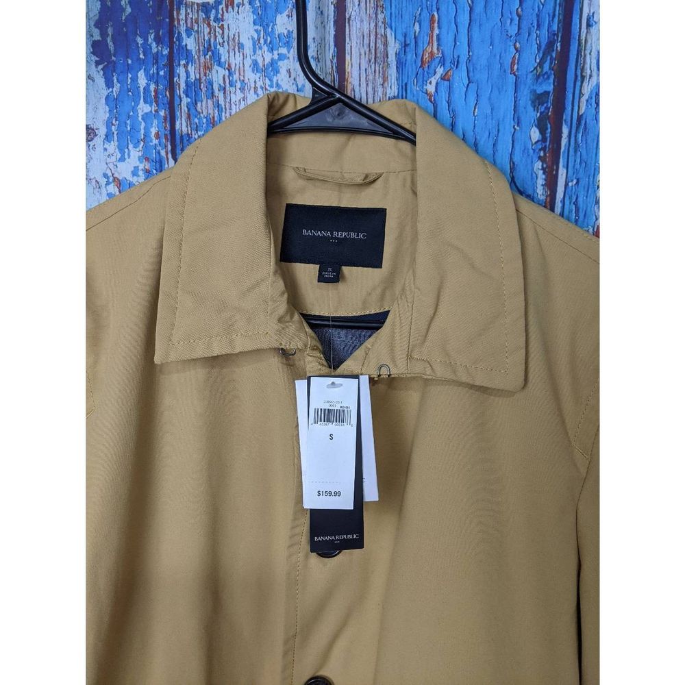 Banana Republic Beige Light Mustard Coat Trench Sz Small S NWT - Picture 2 of 6